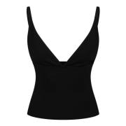 Dolce & Gabbana Räfflad Stickad Tanktop Black, Dam