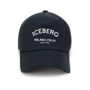 Iceberg Bomull Gabardine Baseball Keps Black, Herr