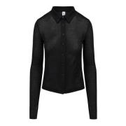 BomBoogie Slim Fit Tencel Jersey Skjorta Black, Dam