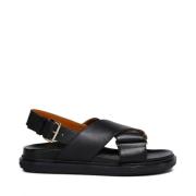 Marni Svart Kors Sandal Black, Dam