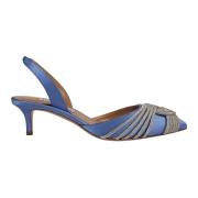 Aquazzura Elegant Slingback Sandaler Blue, Dam