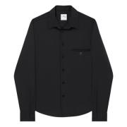 Courrèges Svart Twill Skjorta med Piped Ficka Black, Herr