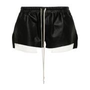 Rick Owens Svarta Läderboxershorts Black, Dam