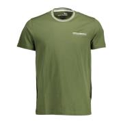 Harmont & Blaine Grön Bomull T-shirt med Kontrasterande Detaljer Green...