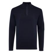 Genti Turtle Zip Sweater Mörkblå Blue, Herr