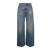 MM6 Maison Margiela Klassiska Denim Jeans med Fem Fickor Blue, Dam