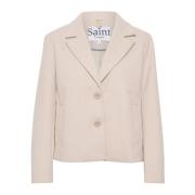 Saint Tropez Viviansz Short Coat Jacka Kräm Melange Beige, Dam