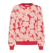 Saint Tropez Equestrian Red Puff Sleeve Sweater Red, Dam