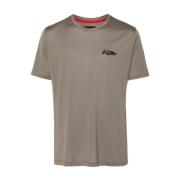 Kiton Grå Flocked Logo Crew Neck T-shirt Gray, Herr