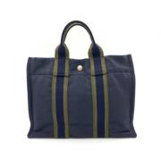 Hermès Vintage Pre-owned Canvas handvskor Blue, Dam