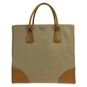 Prada Vintage Pre-owned Canvas prada-vskor Beige, Dam