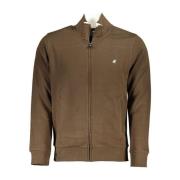 U.s. Polo Assn. Brun Bomull Zip Sweater med Broderi Brown, Herr