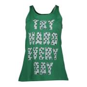 Silvian Heach Grön Tanktop Amerikansk Stil Logotyptryck Green, Dam