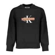 Calvin Klein Svart Sweatshirt med Tryck Black, Herr