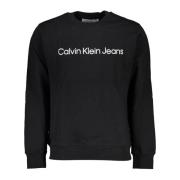 Calvin Klein Svart Sweatshirt med Långärmad och Logotyptryck Black, He...