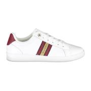 Tommy Hilfiger Vit Polyester Sneaker med Kontrasterande Detaljer White...