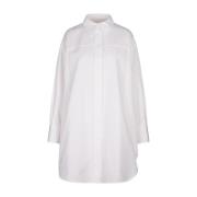 Jil Sander Vit Skjortklänning Oversize Modell White, Dam