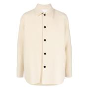 Jil Sander Pärla Ull Overshirt Klassisk Passform Italien White, Herr