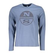 North Sails Långärmad Logotyp Tryck T-shirt Blå Blue, Herr