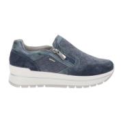 Igi&Co Läder Damsneakers Stiligt Komfort Blue, Dam