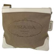 Prada Vintage Pre-owned Canvas prada-vskor Beige, Dam