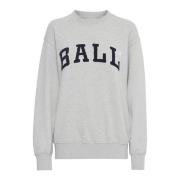 Ball Sporty Deco Sweatshirt Grey Melange Gray, Dam