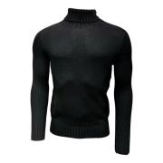 Gran Sasso Rainwool Rollneck Sweater Black, Herr