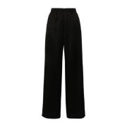 Forte Forte Svarta Wide Leg Viskos Ull Byxor Black, Dam