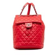 Chanel Vintage Pre-owned Laeder ryggsckar Red, Dam