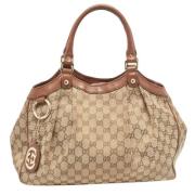 Gucci Vintage Pre-owned Canvas gucci-vskor Beige, Dam