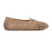 Marsell Brun Mocka Ballerina Platta Skor Brown, Dam