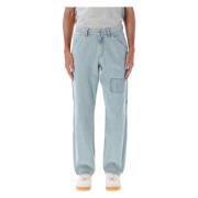 Pleasures Carpenter Jeans med Box Logo Blue, Herr