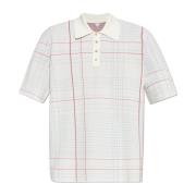 Bottega Veneta Polo med rutmönster White, Herr