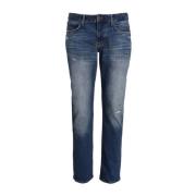 Emporio Armani Blå Jeans med Distressed Effekt Blue, Herr