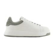 Emporio Armani Lädersneakers med gummisula White, Herr