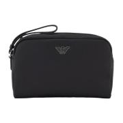 Emporio Armani Svart Beauty Case med Eagle Placchetta Black, Dam