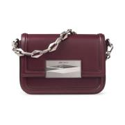 Jimmy Choo Burgundy Diamond Crossbody Väska Brown, Dam