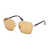 Tom Ford Guld/Gulbrun Solglasögon Fern Brown, Unisex