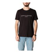 Tommy Hilfiger Svart Print T-shirt Herr Höst/Vinter Black, Herr