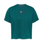 Tommy Jeans Broderad logotyp boxy fit t-shirt Green, Dam