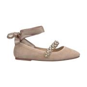 Alma EN Pena Platt ballerina med rosett Beige, Dam