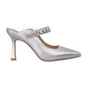 ALMA EN PENA Stiliga klackmules med rhinestone detalj Gray, Dam