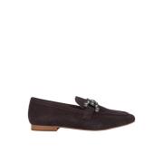 ALMA EN PENA Rhinestone Stirrup Flat Moccasin Brown, Dam