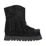 Alma EN Pena Fringe bootie för kvinnor Black, Dam