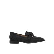 Alma EN Pena Glitter Moccasin med Square Toe Black, Dam