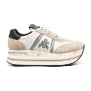 Premiata Beige Sneakers Beth Suede Fabric Beige, Dam