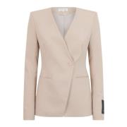 Patrizia Pepe Beige V-ringad Asymmetrisk Jacka Beige, Dam