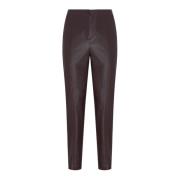 Patrizia Pepe Bordeaux Läder Skinny Byxor Purple, Dam