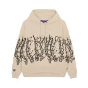 Octopus Taggtråd Hoodie för män Beige, Herr