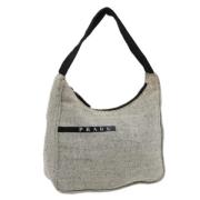 Prada Vintage Pre-owned Canvas handvskor Gray, Dam